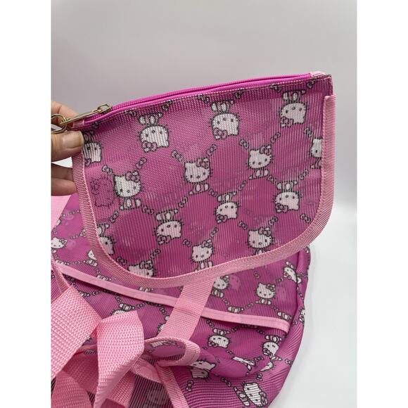 SANRIO Hello Kitty Mesh Tote Bag & Cosmetic Pouch New With Tags - Picture 5 of 5